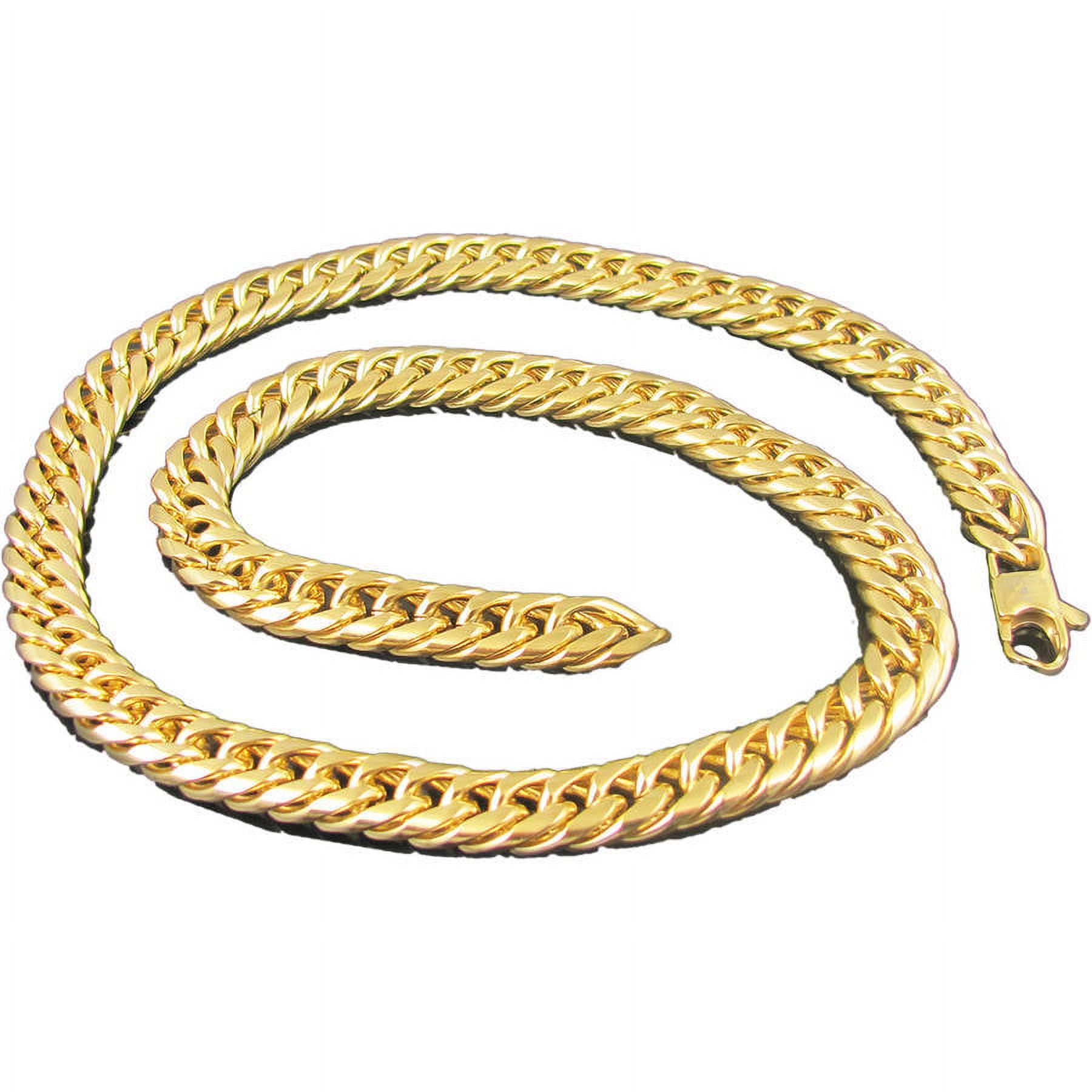 Men's Polished Gold-Plated Stainless Steel Curb Chain, 24"