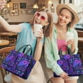 thumbnail image 5 of Paisley Canvas Tote Bag for Women with Compartments, Large Cute Boho Teacher Student Shoulder Bag Nurse Purses Crossbody Bags Work Laptop Book Bag Satchels Handbags, 5 of 6