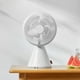Support de Ventilateur Télescopique Secouant Ventilateur de Refroidissement Deaktop Ventilateur 3 Vitesses Vitesse du Vent 4000mAh Vie de la Batterie Faible Bruit pour le Bureau à Domicile - Blanc – image 3 sur 7
