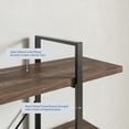 thumbnail image 6 of BELLEZE 4 Tier Modern Rustic Industrial Bookshelf - Hazel (Dark Walnut), 6 of 7