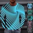 thumbnail image 2 of T Shirts Mens Art Meat 3D Digital Printing Long-Sleeved Men's Pullover Tops Casual Lightweight Active Athletic Tops for Walking, Workout & Running Green L, 2 of 3