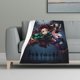 thumbnail image 1 of Manta con estampado multicolor, franela súper suave, ligera y esponjosa, manta de cama Demon Slayer Kimetsu No Yaiba, 1 of 8