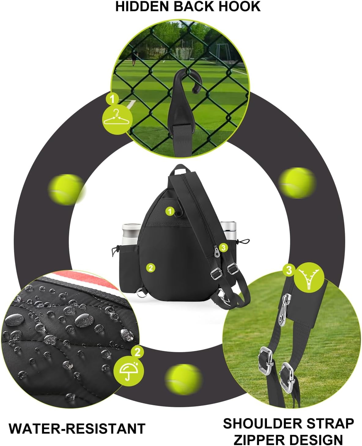 17in Tennis Backpack for 2 Rackets & Gear, Sports Bag with Wet/Dry Compartment, Unisex Backpack for Men and Women, Ideal Gift for Tennis & Pickleball