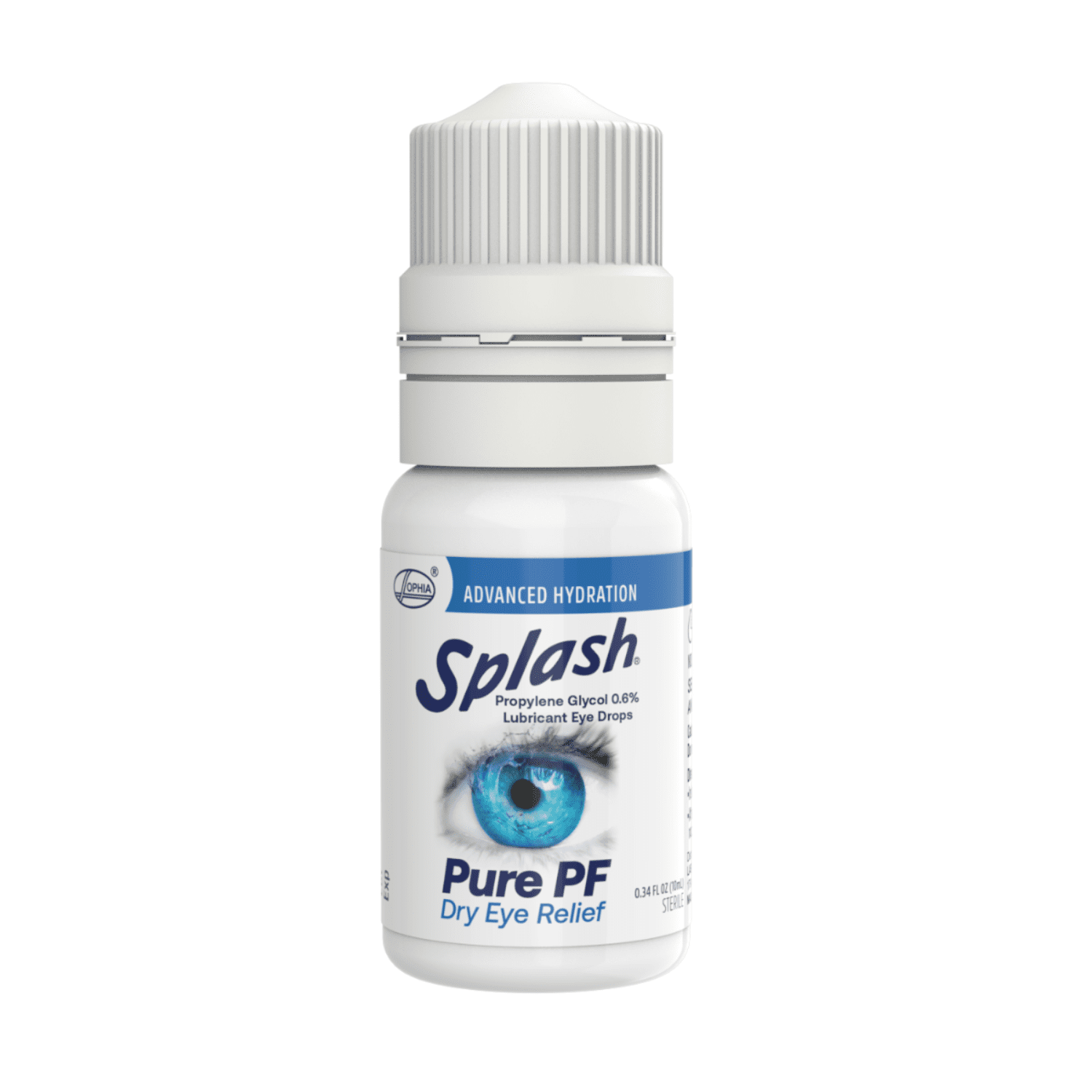 Splash Pure PF Preservative-Free Lubricating Eye Drops for Dry Eyes, Advanced Hydration with Hyaluronate, Smooth, Comfortable Feel, Multi-Dose Bottle, 0.34 Fl Oz