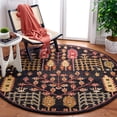 thumbnail image 2 of SAFAVIEH Aspen Wilhelmina Floral Wool Area Rug, Black/Red, 7' x 7' Round, 2 of 10