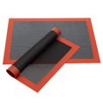 thumbnail image 1 of Alfombrilla perforada de fibra de vidrio de silicona para hornear pasteles, galletas, pan, Pizza, multifuncional con distribución uniforme del calor, 2 uds., 1 of 5