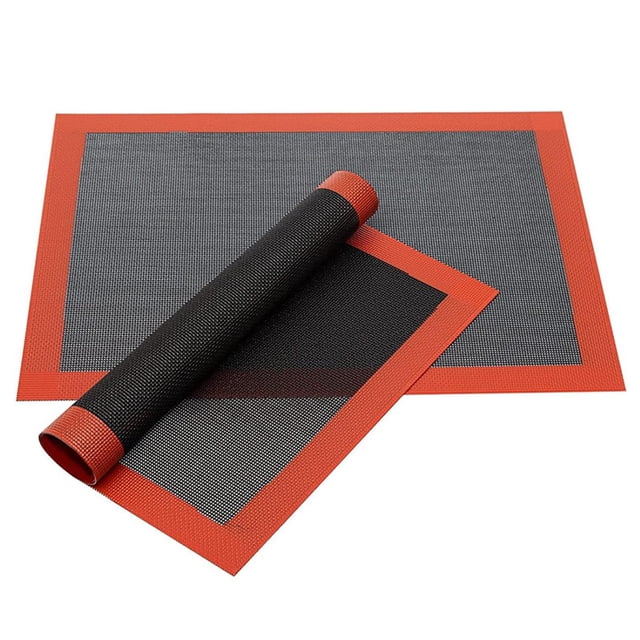 Alfombrilla perforada de fibra de vidrio de silicona para hornear pasteles, galletas, pan, Pizza, multifuncional con distribución uniforme del calor, 2 uds.