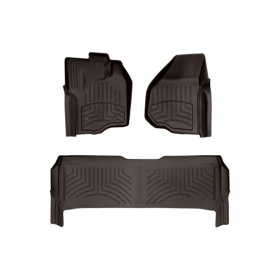 WeatherTech FloorLiner HP Custom Fit Floor Mats compatible with 2012-2012 Ford Super Duty - 1st & 2nd Row, Cocoa