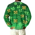 thumbnail image 5 of Men's Button-Down Collar Long-Sleeve Ribbed Knit Pullover Green 2XL, 5 of 6