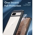thumbnail image 5 of KOMI for Google Pixel 8A Case: Support Magnetic Charging Frosted Translucent Back Protective Phone Cover - Matte Military Grade Full Protection Drop Proof Shockproof Tough Cases - 6.1 inch (Black), 5 of 5