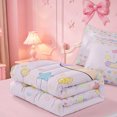 thumbnail image 5 of meiyoeat Colorful Balloon Initial J Zipper Twin Comforter Sets with Fitted Sheet and 2 Pillowcases,Pastel Rainbow Monogram Art Zipper Bedding Set For Girl,Pink Reversible,4-Piece, 5 of 7