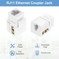 thumbnail image 3 of Paquete de 5 Acopladores RJ45 Cat 6, Adaptador Conector de Red para Cable Cat6, Blanco, 3 of 6