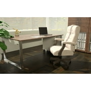 Boss Office Products Executive Desk Chair with Driftwood Finish Frame, Champagne Velvet