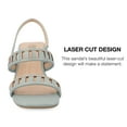 thumbnail image 6 of Journee Collection Womens Ismay Laser Cut Sling Back Block Heel Sandals, 6 of 7