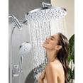 thumbnail image 5 of Rain Shower Head with 3-Mode Handheld Spray Combo, Dual Showerheads, All-Metal High-Pressure 10-Inch Rainfall Shower Head Set, Extension Arm with 3-Way Diverter, Brushed Nickel, 5 of 6