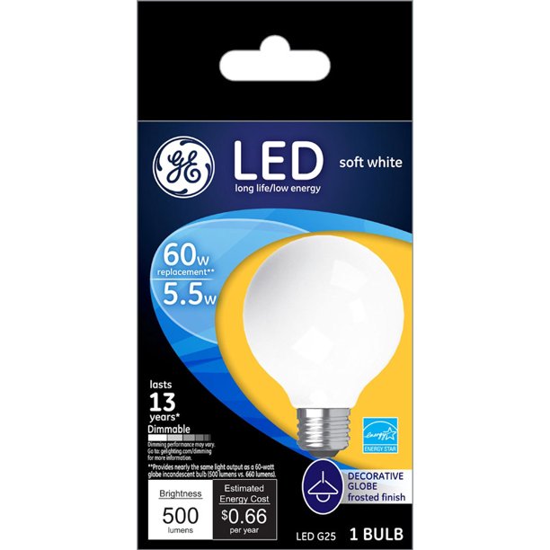 BULB LED G25 SW FRST5.5W (Pack of 1)
