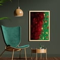 thumbnail image 2 of Christmas Wall Art with Frame, Trippy Xmas Tree Backdrop Traditional Themed Jingle Artisan Design Print, Printed Fabric Poster for Bathroom Living Room, 23" x 35", Burgundy and Green, by Ambesonne, 2 of 2