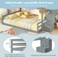 thumbnail image 5 of Kadyn Solid Wood Twin Over Full Low Sturdy Bed Bunk Frame with Storage Stairs, Bedroom Platform Bed Frame, Gray, 5 of 8