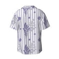 thumbnail image 2 of KLL Bouquet and Lavender Flowers Print Men's Shirt Short Sleeve Button Down Summer Cuba Beach Shirts- XX-Large, 2 of 7