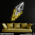 thumbnail image 2 of Craftnamesign Paper Plane Fire Led Sign, Paper Plane Wall Art, Bar Pub Wall Decor, 2 of 4