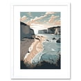 thumbnail image 1 of Bay with Cliffs Pastel Colour Coastal Landscape Artwork Framed Wall Art Print 9X7 Inch, 1 of 5