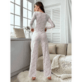 thumbnail image 6 of ScarletteEmmy Women’s Floral Pajama Set, Long Sleeve Button Front Lounge Sleepwear, Soft Ribbed Knit 2-Piece PJs, Lightweight Comfortable Homewear, Elegant Printed Loungewear Gift for Her, 6 of 6