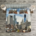 thumbnail image 3 of Ambesonne City Quilted Bedspread Set 3 Pcs, Famous Travel Destination, King Size, Dark Orange Grey Blue, 3 of 3