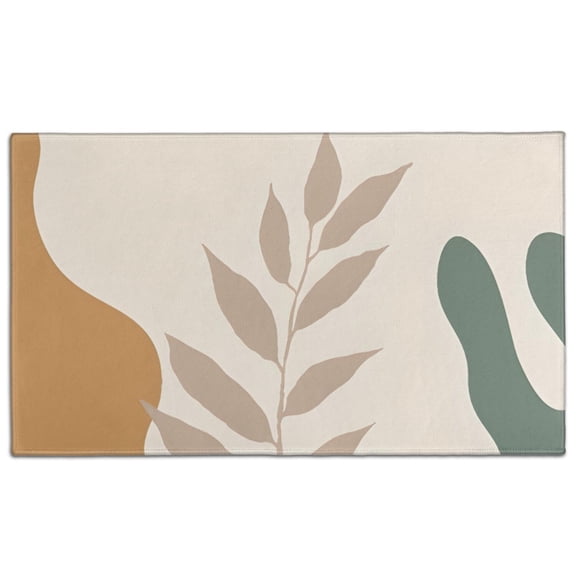 Brown Boho Plant Pattern Door Rugs,Washable Non Slip Door Mats Indoor,Decorative Door Mats,Entry Mat Indoor for Entrance,Bedroom,Kitchen,Bathroom,17"x30"