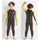 thumbnail image 4 of Naiovety Traje de neopreno para niños de 2,5 MM, traje de baño térmico de neopreno resistente a los arañazos para niños con cremallera trasera, traje Deportes acuáticos manga amarilla verde S Naiovety OD003690-11, 4 of 6