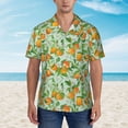 thumbnail image 4 of Balery Tangerine Print Men's Hawaiian Shirts Short Sleeve Beach Shirt Relaxed Fit Vacation Button Down Shirts-, 4 of 9