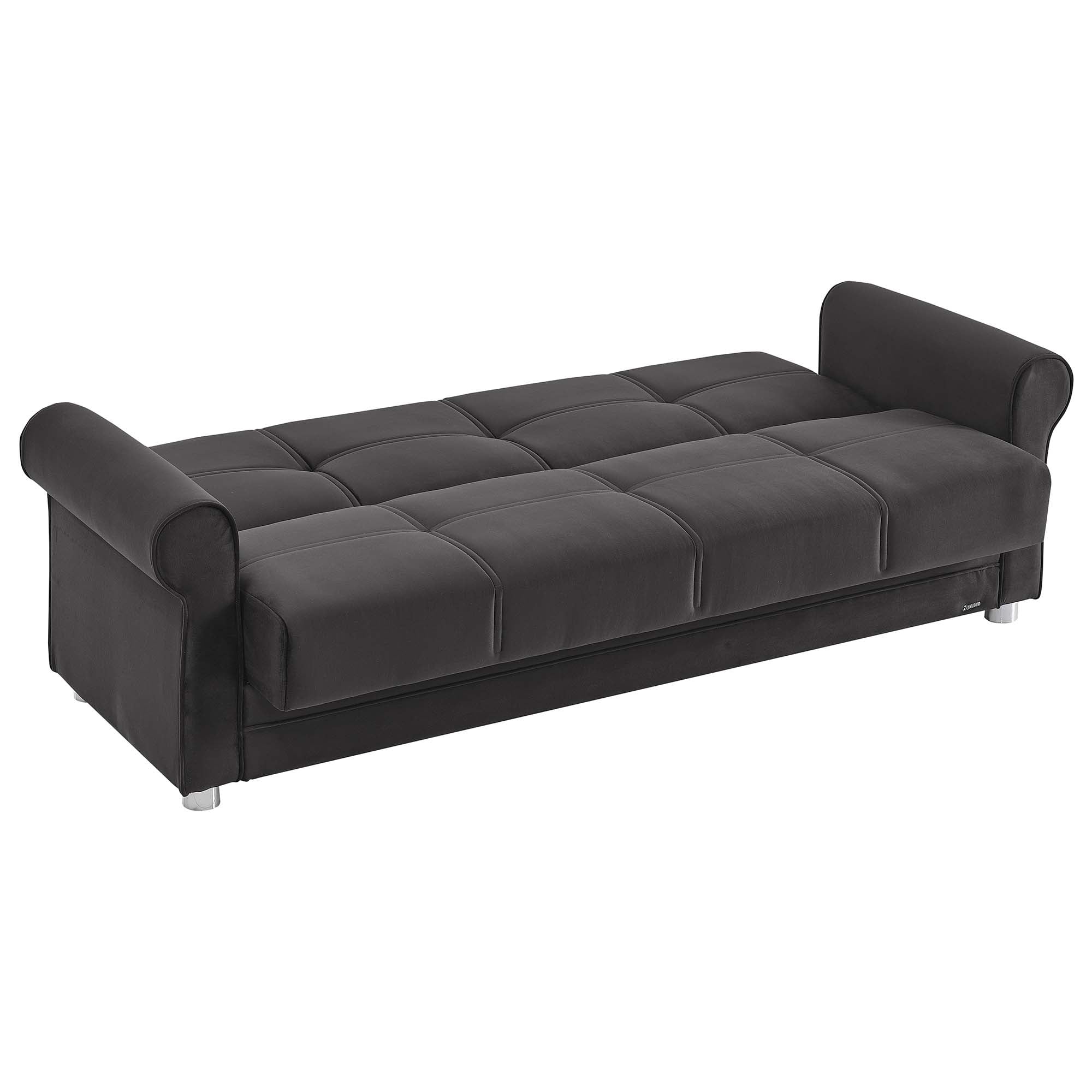 Ottomanson Convertible Sleeper Sofa Bed with Hidden Storage, Firm Comfort Couch, Black