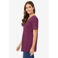 thumbnail image 4 of Woman Within Plus Size Perfect Short-Sleeve V-Neck Tee (Petite Available), 4 of 6