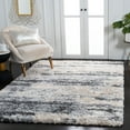 thumbnail image 3 of SAFAVIEH Fontana Data Abstract Shag Area Rug, Grey/Ivory, 6'7" x 9', 3 of 9