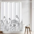 thumbnail image 2 of Leaves Stall Shower Curtain, Farmhouse Wildflower Plant Bath Curtain Brown Flowers Waterproof Fabric Shower Curtain Set for Bathroom Decoration with Hooks 48x84 Inch, 2 of 6