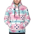 thumbnail image 4 of Bingfone Pink Striped Flamingo Men'S Drawstring Hoodie Long Sleeve Pocket Sweatshirts-Large, 4 of 9