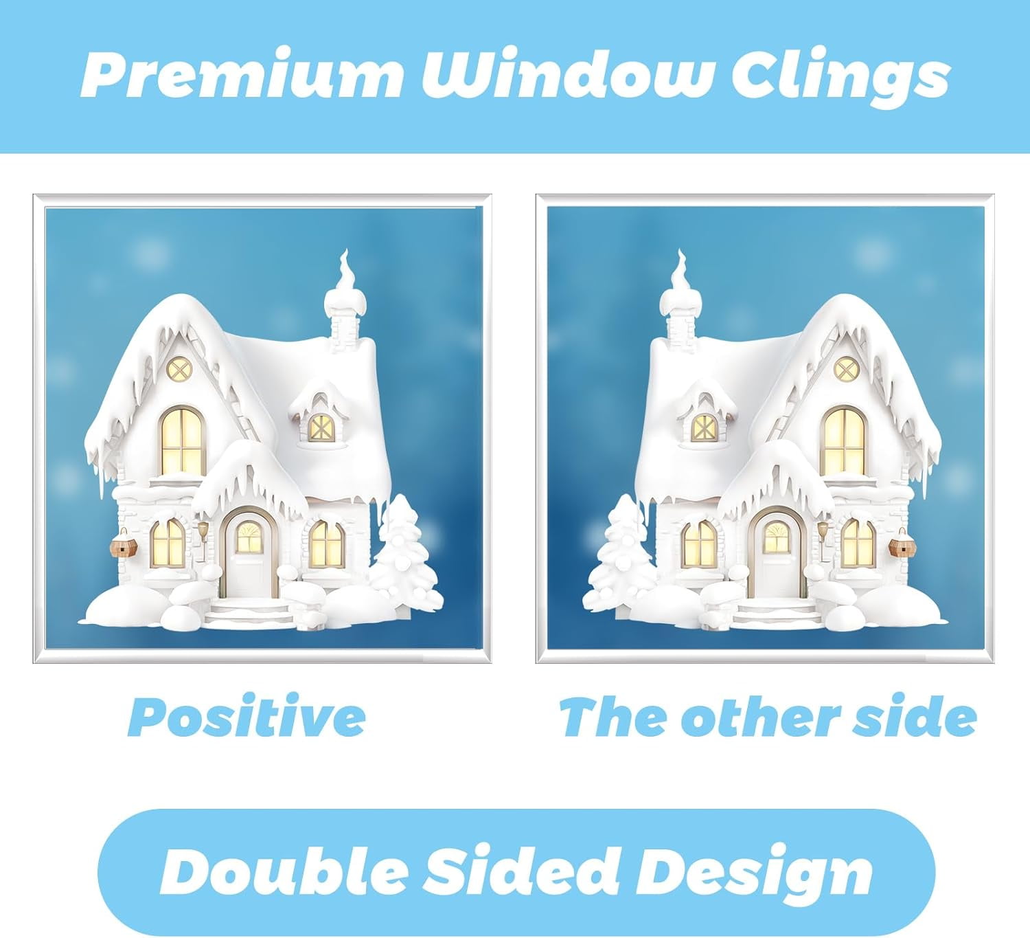 146pcs Christmas Window Clings for Glass Windows, Large Size Christmas Decals Snowflakes Decorations Stickers for Holiday Winter Decorations