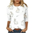 thumbnail image 2 of Njagoc3 Womens Bunny Print 3/4 Sleeve Tunic, Loose Fit, Stretchy Fabric, Casual Summer Daily & Lounge Wear, 2 of 6
