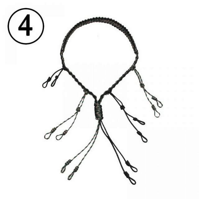 1Pc Duck Call Lanyard Cord Hunter Game Call Lanyard Decoy Rope with 12 Adjustable Loops Wild Bird Whistle B