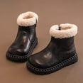thumbnail image 2 of Quealent Fluffy Boots for Little Kids/Big Kids Zipper Fuzzy Warm Winter Short Boots with Furry Faux Furry Lining Bootie Shoes Black for Size 3.5, 2 of 7