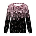 thumbnail image 4 of DeHolifer Sweatshirt for Women Long Sleeve Crewneck Marble Print Loose Fall Fashion Pullover Tops Pink 2XL, 4 of 4