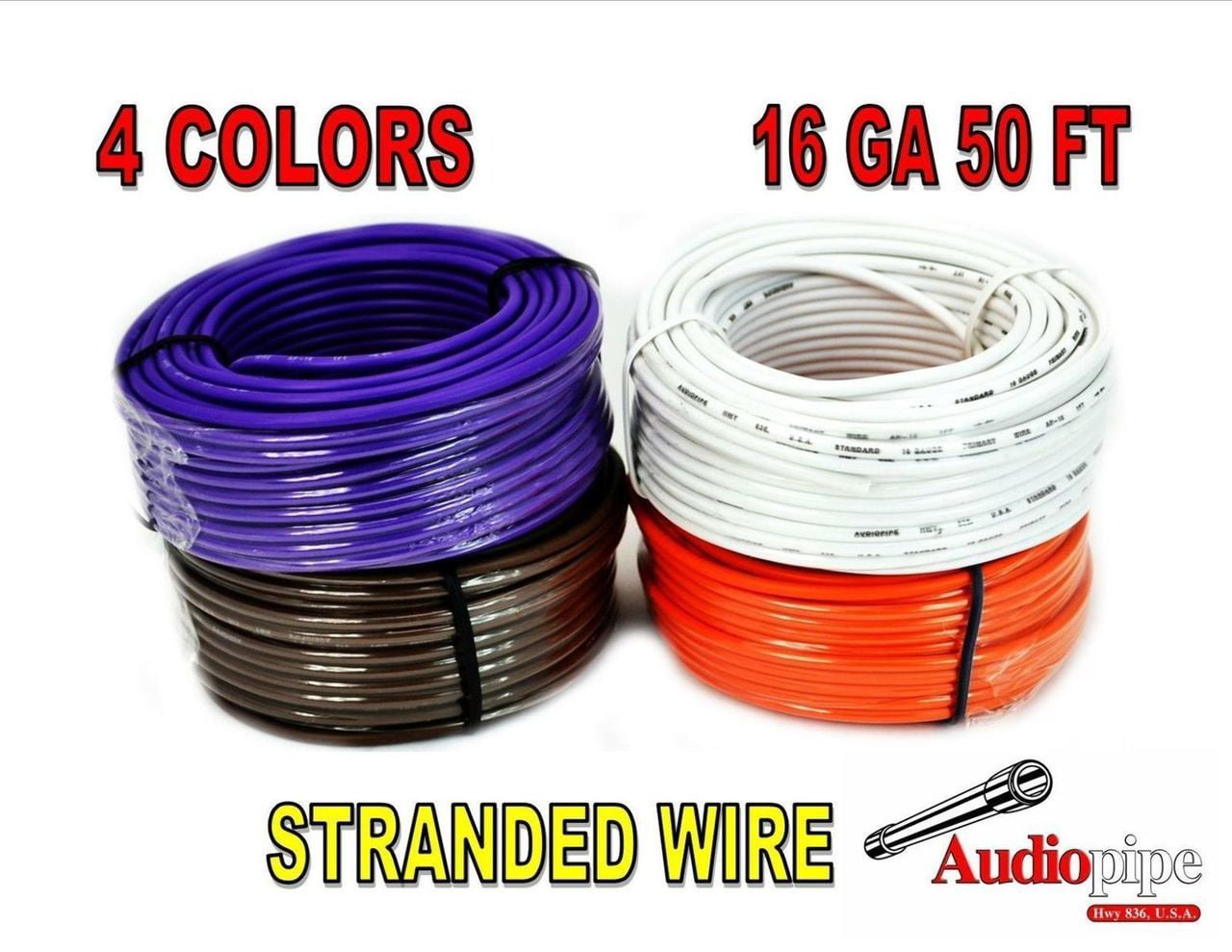 16 Gauge 500 Brown Audiopipe Car Audio Home Remote Primary Cable Wire