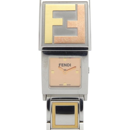 Pre-Owned Fendi Secret 2 Time Zone 5500L Stainless Steel Gold Quartz Watch 1915 FENDI (Good)