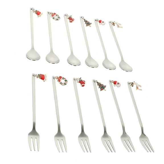 IBASETOY 12 Pcs of Metal Spoons and Forks Set for Tableware at Home