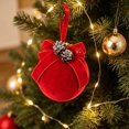 thumbnail image 6 of Dmlowu Christmas Tree Decorations, Shatterproof Red Christmas Ball Ornaments with Bow and Pinecones, Vintage Flocked Ornaments for Christmas Tree Holiday Decor, 6 of 6
