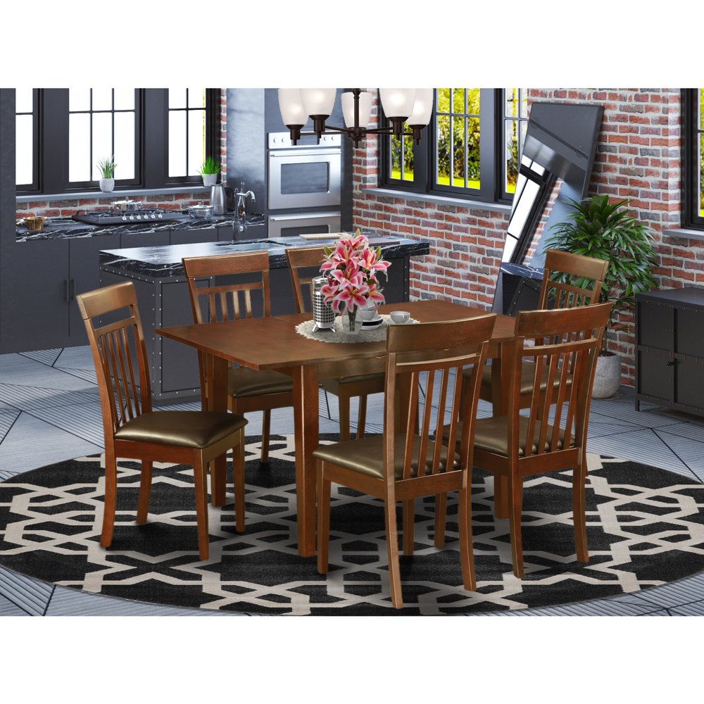 East west furniture 7 Pc set for small spaces Table with 6 Dining Chairs