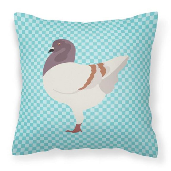 Carolines Treasures BB8123PW1818 German Modena Pigeon Blue Check Fabric Decorative Pillow, 18 x 18 in.
