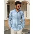 thumbnail image 2 of sogami Men's Long Sleeve Button Shirt Classic Plaid Shirt Regular Fit, 2 of 8