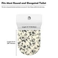 thumbnail image 5 of ZIATUBLES Toilet Bowl Lid Cover Stretchable Toilet Lid Cover Washable Soft Toilet Seat Lid Cover Fit Round Oval Elongated Lids for Bath Decor Accessories, Flower Beige, 5 of 6