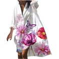 thumbnail image 1 of Vestido de manga larga con cuello en V para mujer Vestido con estampado floral Camisa irregular Vestido largo Odeerbi ODB112987, 1 of 9