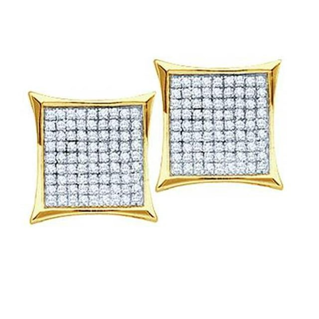 Boucles d'Oreilles Mode Micro-Pave pour Dames en Diamant Rond 0.50Ctw - 10KYG